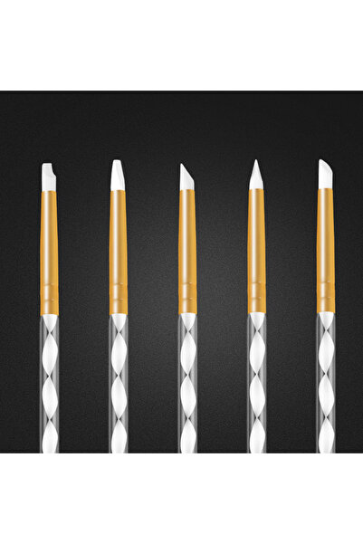 Choice فرشاة أظافر من السيليكون باللون الأبيض، 5 قطع، نحت ونقش، نحت فخار مجوف...
