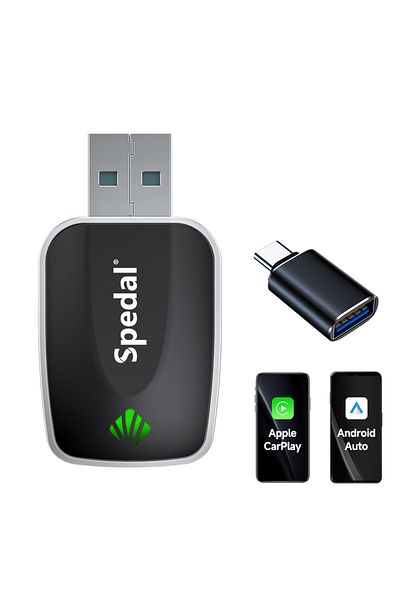 Choice Spedal 2-in-1 Wired to Wireless CarPlay Adapter & Android Auto Wireless Adapter Plug & Play