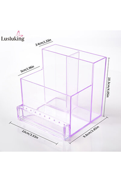 Choice منظم ماكينة حفر الأظافر الشفاف أرجواني شفاف، منظم لوازم منتجات الأظافر...