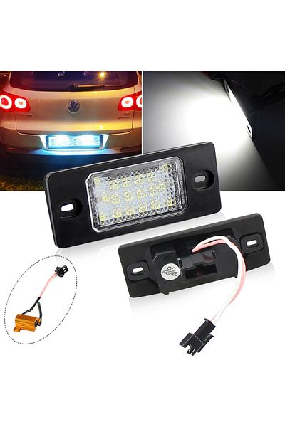 APMATAUTO 2pcs LED Lights 2pcs LED Number License Plate Light Lamp Error Free 1J5943021D 1J5943021A for VW Bor
