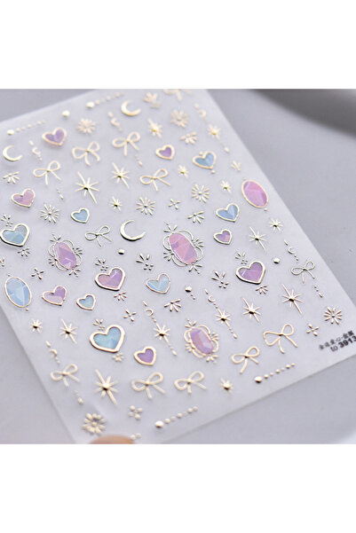 Choice 1 قطعة to3913J 1 قطعة ملصقات أظافر صدفية خماسية الأبعاد عصرية بإطار ذه...