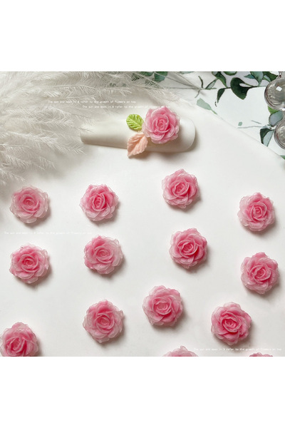 NAILFYOU 20pcs 50pcs/20pcs 3D Pink Rose Nail Art Charms Japanese Kawaii Resin...