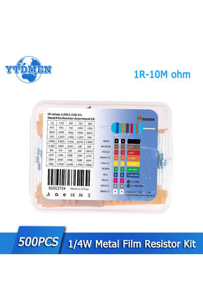 Choice1 مجموعة YTDMEN من 500 قطعة - علبة تحتوي على 500/2500 قطعة من المقاومات...