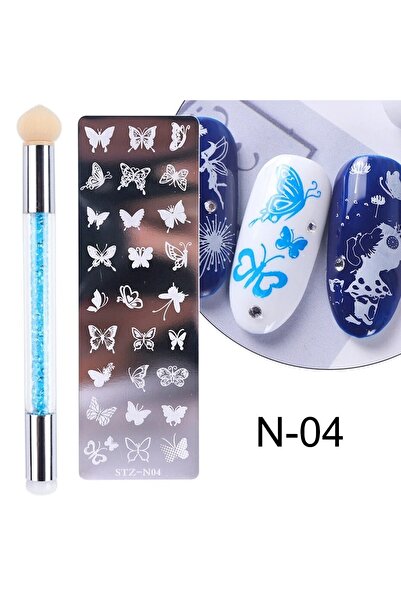 Choice مجموعة ألواح ختم الأظافر STZ-N04، فرشاة ختم من السيليكون، قوالب نقل طل...