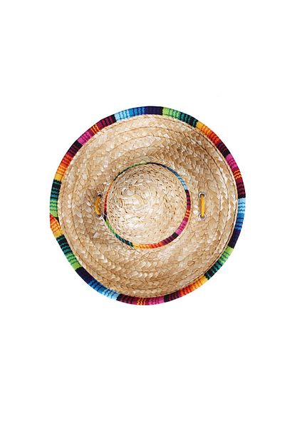 Choice S Yellow 1 pet woven straw hat in a Mexican style hat with adjustable sun shading in spring and summ