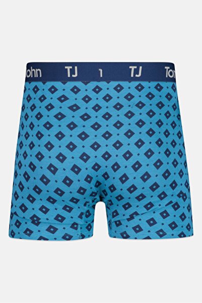 Tommy John Men 2 Pieces 6 Inseam Brand Logo Boxer Brief, Blue