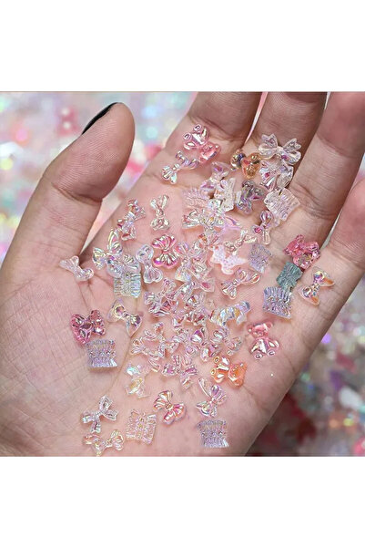 Choice 100 قطعة من 100 قطعة من صندوق مزيج الفراشات والدب واللؤلؤ ثلاثي الأبعا...