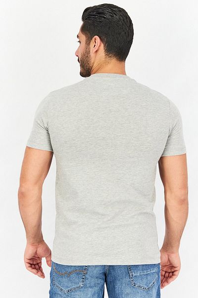 Lamborghini Men Crew Neck Short Sleeves Printed T-Shirt, Grey