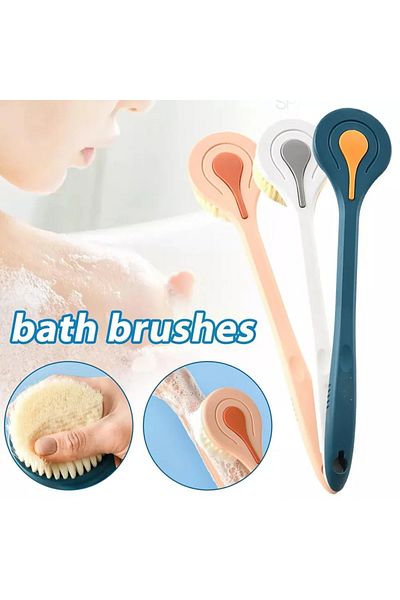 Choice Pink 1pc Long Handle Bath Brush Soft Hair Bath Brush Back Ball Brush Bathroom Body Brushes Mud Back