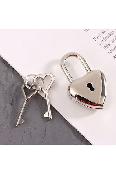 Choice 1Set 1Set Heart Shape Padlock Mini Luggage Hardware Locks With Key Lock For Travel Wedding Jewelry B
