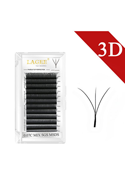 Choice1 رموش صناعية جاهزة بمقاس 8-12 مم، 0.07 مم، C 3D LAGEE 3D 4D 5D 6D على شكل حرف W، رموش صناعية جاهزة بمقاس 8-12 مم، لون قرنفلي