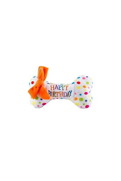Choice Bone Cake Dog Birthday Cake Toy Soft Plush Squeaky with Colourful Candles Durable Funny Stuffed Chew