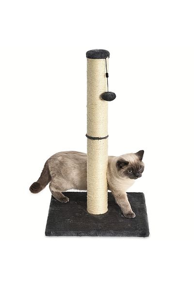 Choice Black Two Section Vertical Sisal Material Safe Cat Climbing Frame Tree Modern Stable Design Cat Scra