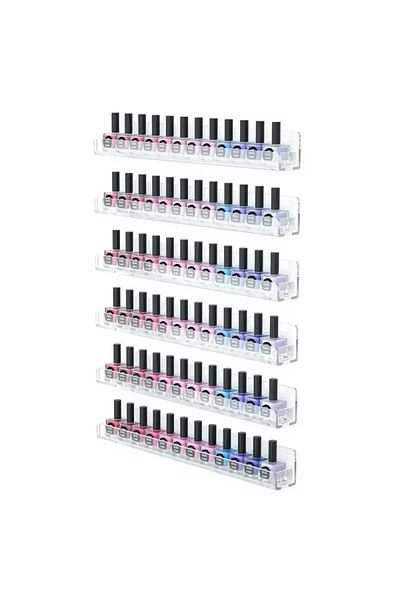 Choice 6pcs 4/6Layer Nail Polish Display Rack Transparent Acrylic Storage Holder Nail Art Tools Lipstick Or