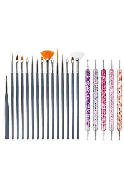 Choice1 09 5/20 قطعة فرشاة فن الأظافر، رأس تصميم، رسم، نحت، قلم تنقيط، بطانة ...