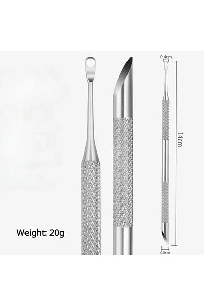 Choice A Double-ended Stainless Steel Remover Manicure Sticks Tool Bevelled Nail Grinding File Circle Beve.