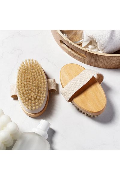 Choice Natural Bristle Brush Soft Wet Dry Skin Body SPA Brush Bath Massager