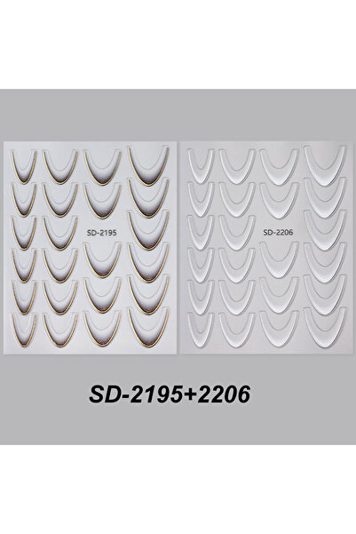 Choice3 قطعتان من ملصقات الأظافر الفرنسية المتدرجة SD-2195-2206، تصميم مخطط م...