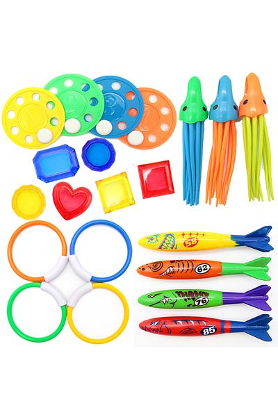 Choice Diving 21pieces Diving Toys Children's Swimming Pool Treasure Hunt Water Ring Diamond Breath Closure