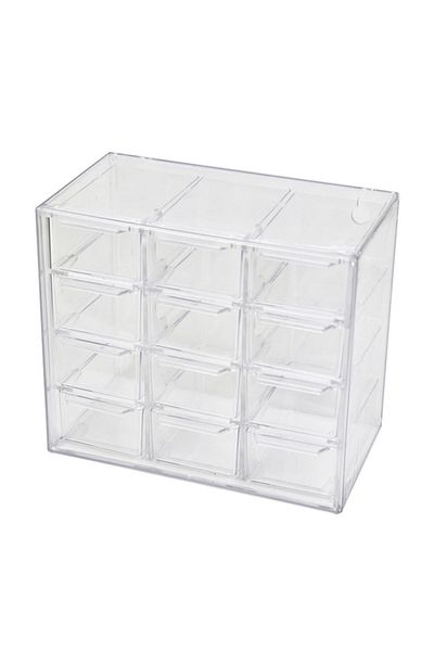 Choice 12 grid Organizer Jewelry Organizer Desktop Storage Box Drawer Type Transparent Shelf Stationary Hai