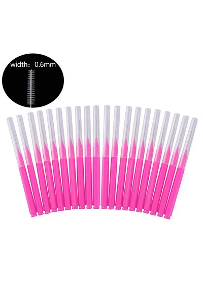 Cxbfg 20Pcs Pink 20Pcs Mini Eyebrow Brush Brow Perm Brush Disposable Brow Lifting Brushes Bendable Micro E