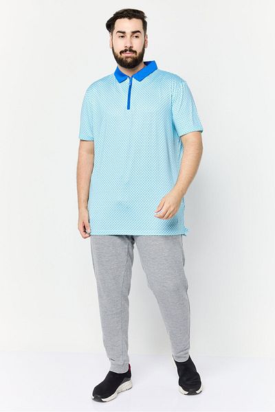Head Men Sportswear Fit Short Sleeves Checkered Golf Polo Shirt, Turquoise