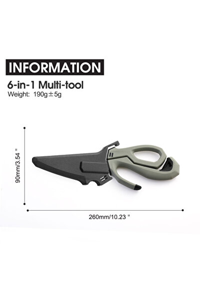 Choice 20cm-24.9cm 1pc Multifunction Scissors Outdoor Survival Tool Heavy Duty Kitchen with Detachable Blad