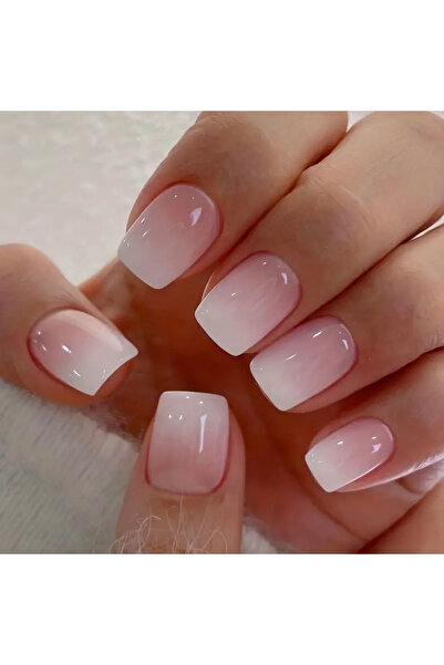 Choice أظافر ARTAUG قصيرة مربعة وردية اللون، 24 قطعة، أظافر عالية التشبع، أظافر صيفية