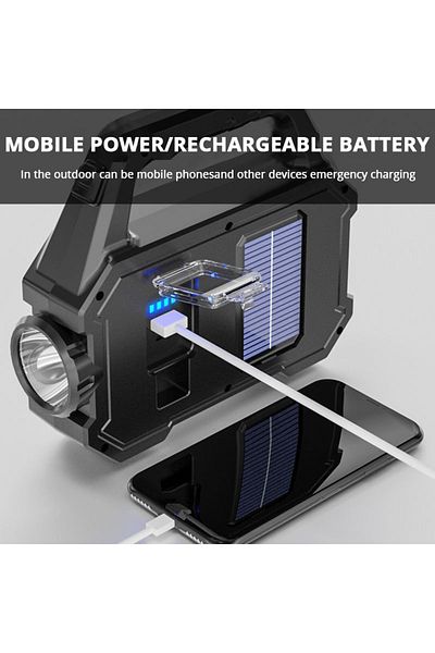 Choice light green Solar flashlight led strong light outdoor USB charging ultra-bright multi-function cob w