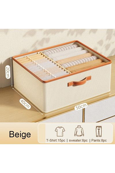 Choice Beige Foldable Clothes Organizerr Storage Box Clothest-shirt Pants Storage Closet Organizer Drawer O