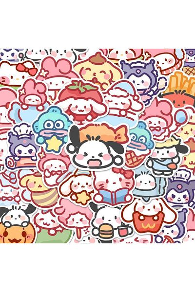 Choice 100PCS 100pcs Cute Cartoon Sanrio Stickers My Melody Kuromi Handbag Decoration Stickers Cinnamoroll