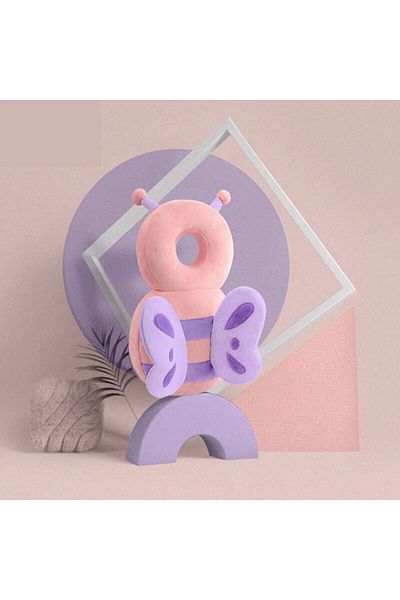 Choice Pink Children's Anti-fall Headrest Spring And Autumn Breathable Baby Toddler Walking Anti-fall Back