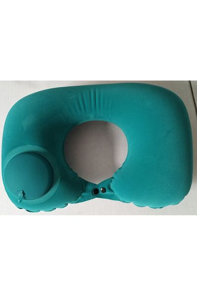 Choice Green U Shape Neck Cushion Automatic Air Inflatable Pillow Compress Ring Pillow For Airplane Car Out