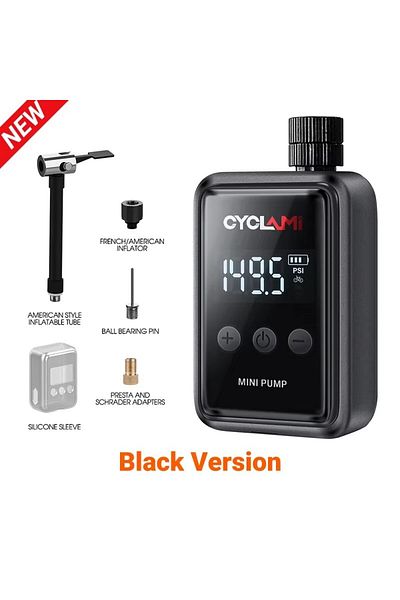 Choice HW-125 Black CYCLAMI HW125 Bicycle Electric Inflation Pump Mini Portable 150Psi High Pressure Air In