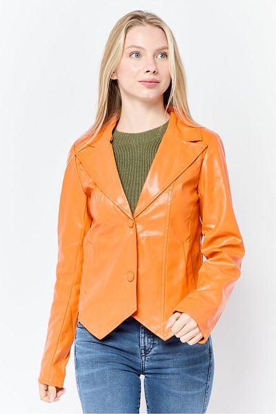 Heartbreak Women Solid Motorcycle Jacket, Orange
