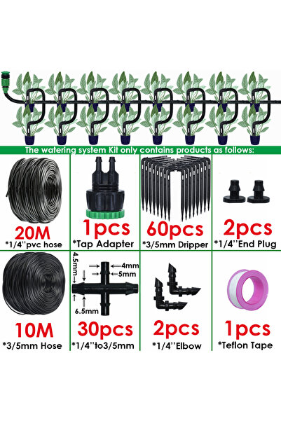 choice2 20M-60 Drippers Greenhouse Drip Irrigation Kit Automatic Watering Sys...