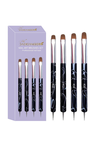 Choice مجموعة فرش تزيين الأظافر السوداء ذات الطرفين مع أقلام تحديد النقاط، أد...