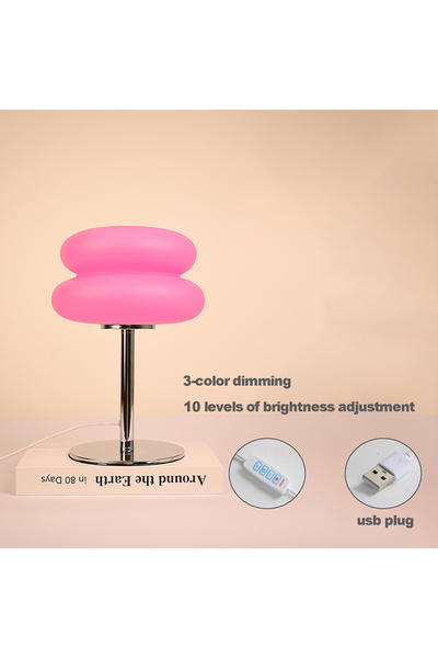 Choice مصباح طاولة من طراز باوهاوس بمقبس USB، عاكس بلاستيكي لغرفة النوم بجانب...