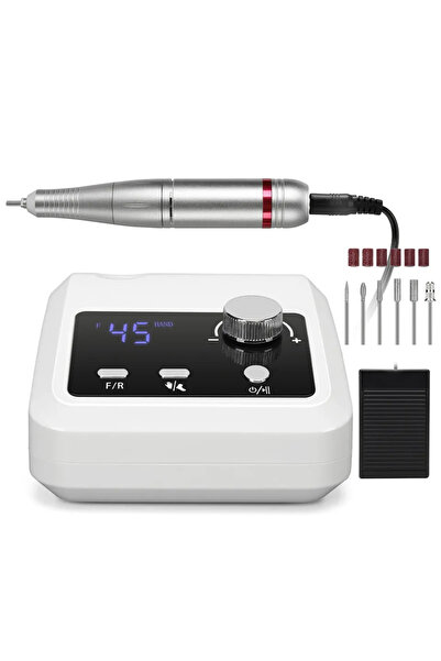 Choice1 مجموعة EU White من آلة حفر الأظافر 45000 دورة في الدقيقة ومخرطة أظافر...