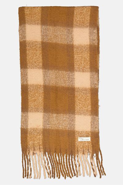 VINTAGE HAVANA Women Checkered Tassel Scarves 192 X 56 Cm, Multi Color