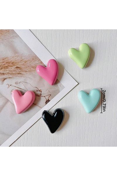 Choice 5pcs 5/10pcs Morandi Colored Heart shaped Refrigerator Magnet, Photo Message Fixed, Home Decoration