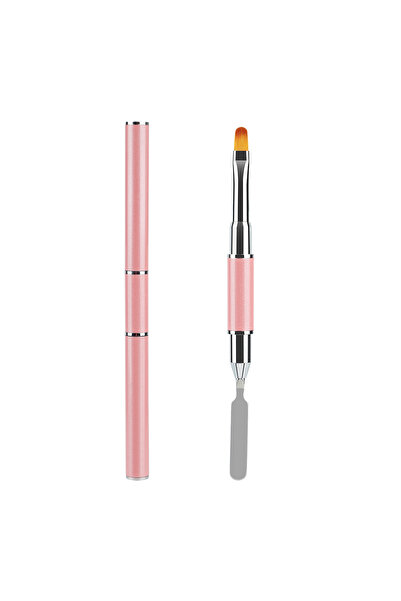 Choice فرشاة طلاء أظافر وردية اللون، قطعة واحدة، فرشاة مزدوجة الأطراف، جل أكر...