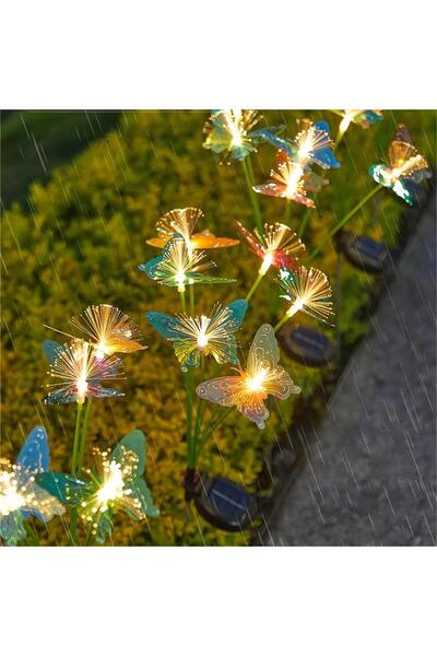 Choice أضواء فراشة شمسية للحديقة على شكل فراشة بيضاء دافئة، مصابيح ديكور خارج...