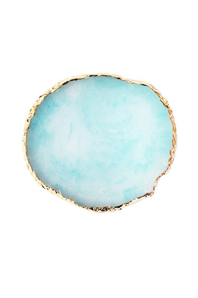 Choice لوحة فنية فاخرة للأظافر من حجر الراتنج الطبيعي المستدير باللون الأزرق،...