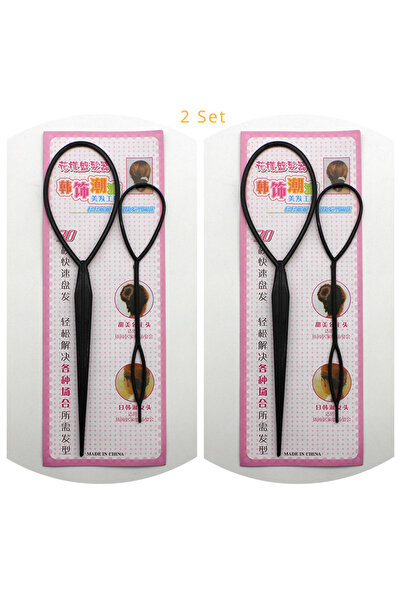 Choice Black 2set Braiders HOT 2-4pcs Ponytail Creator Plastic Loop Styling Tools Black Topsy Pony Topsy Ta