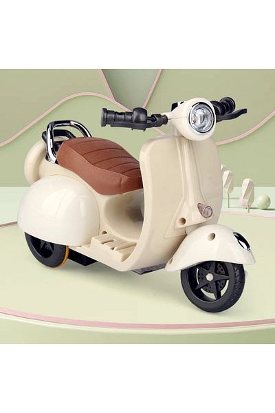 Choice No Doll White Doll Mini Electric Motorcycle Retro Dazzling Spin Children's Toy for Labubu Toy Motor