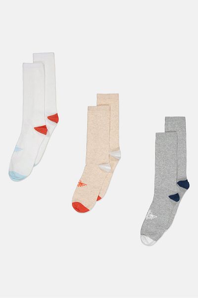 Dockers Men 3 Pairs Brand Logo Crew Socks, Multicolor