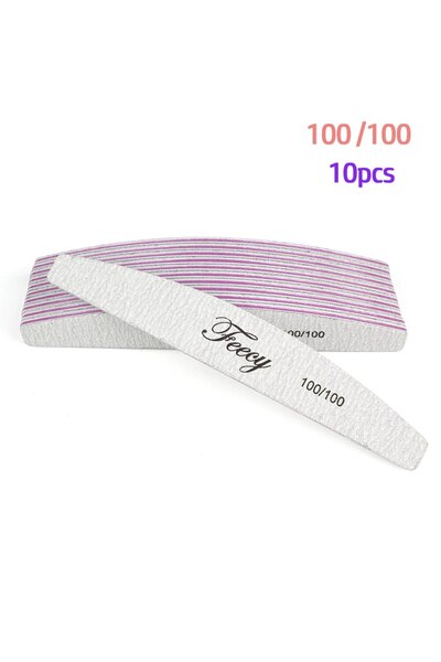 Choice NF02-100Grit-10PCS 10 قطع/مجموعة مبرد أظافر مزدوج الجوانب بحبيبات 80/1...