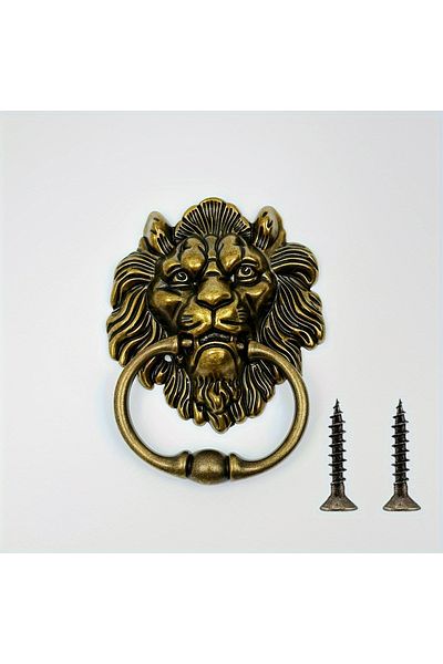 Choice 1PC 1 PCS 6.3 Inches Lion Head Door Knocker, Antique Bronze Lion Door Handle, Classical Lion Head Kn