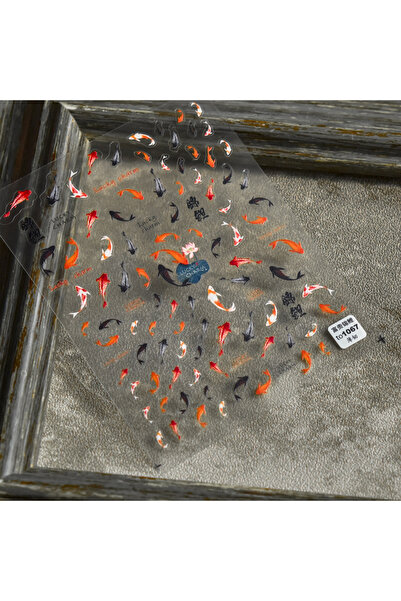 Choice 1 قطعة 5D ملصقات أظافر سمكة كوي جديدة لاصقة خلفية ملصقات أسماك لطيفة ل...